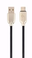 Cable USB2.0/Type-C Premium Rubber - 2m - Cablexpert CC-USB2R-AMCM-2M, Black, USB 2.0 A-plug to type-C plug, blister