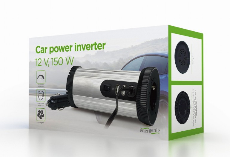EnerGenie EG-PWC150-01, 12 V Car power inverter, 150 W, Input: 10-16 VDC (accumulator directly) - Output: 230 VAC +/- 10% at 50 Hz (+/-3Hz), modified sine wave photo 4