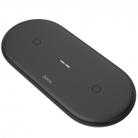 Беспроводное зарядное устройство HOCO  “CW23 Dual power” / Wireless output 1/2: 5W / 7.5W / 10W / Ultra slim design / Black thumbnav 2