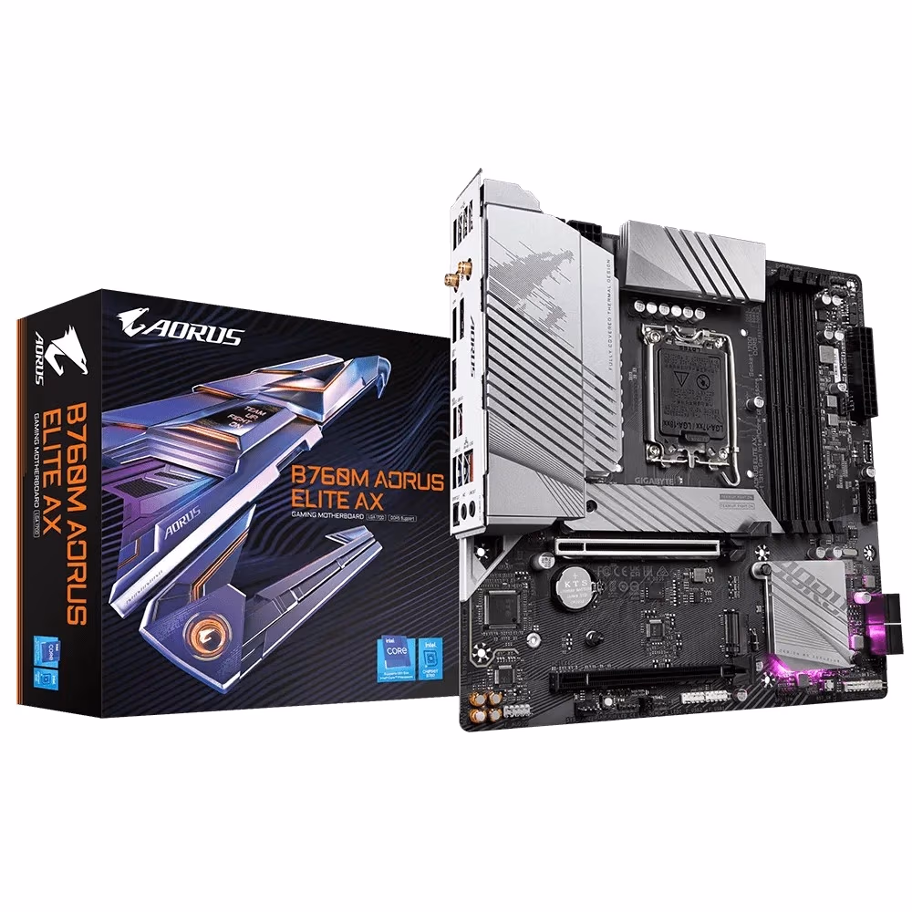 Материнская плата GIGABYTE B760M AORUS ELITE AX / 1700 / B760 / DDR5 / mATX