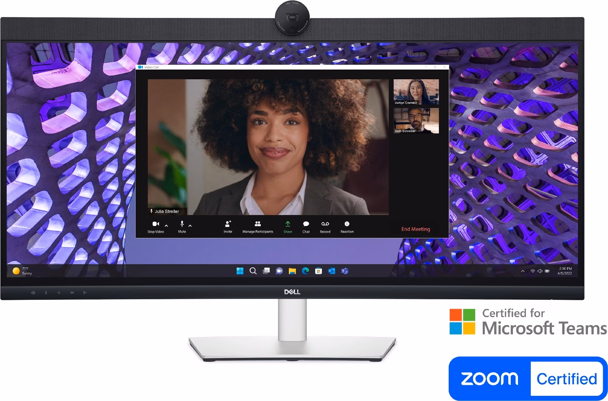 34.1” Monitor pentru videoconferinte DELL P3424WEB / Curved / 21:9 / 4K / Black