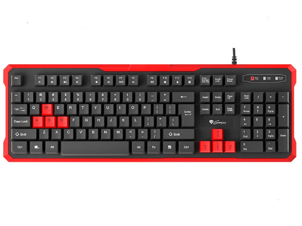 Клавиатура проводная Genesis Keyboard Rhod 110, RU Layout, Red photo 1