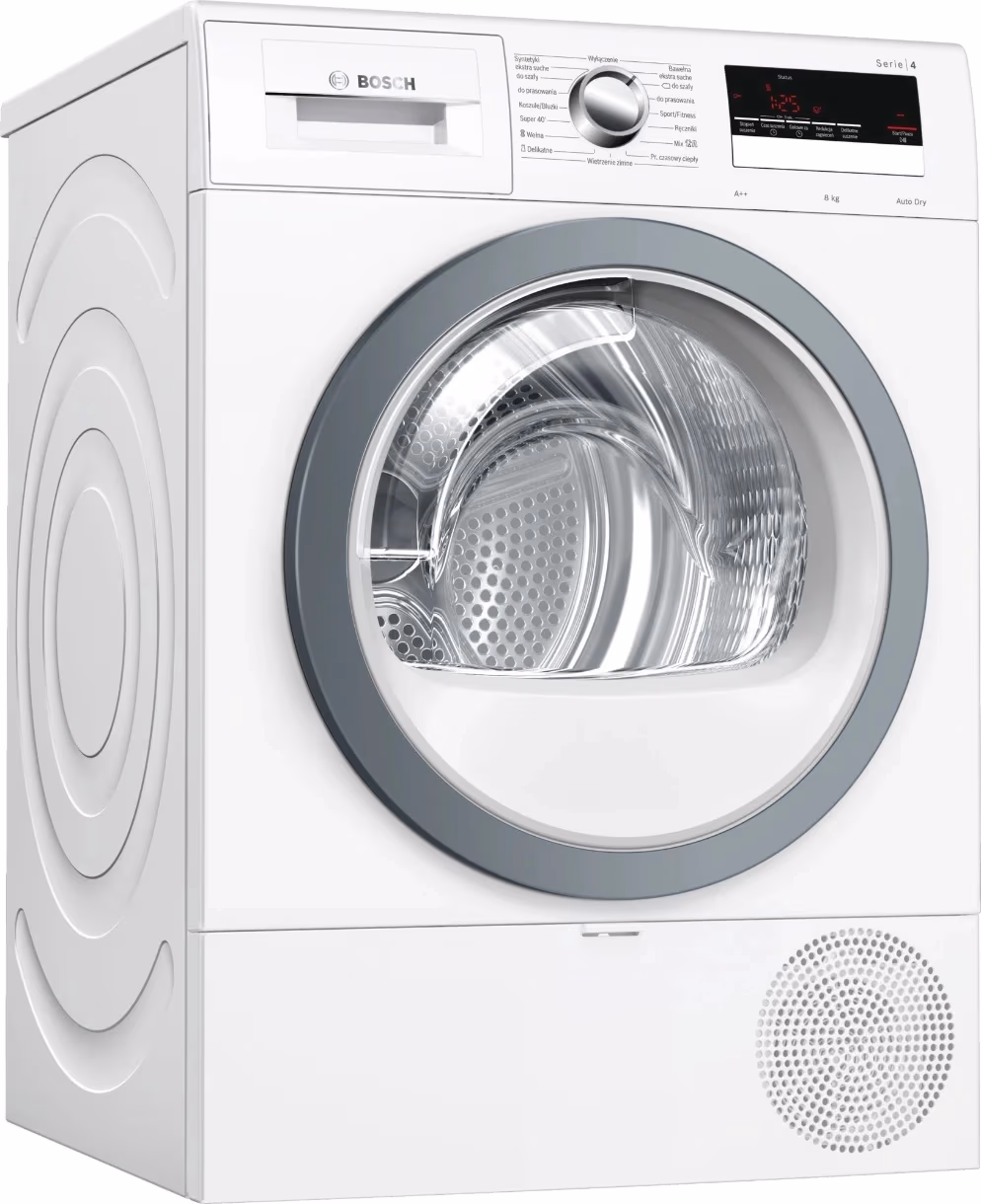 Сушильная машина с тепловым насосом Bosch WTR85V5KPL, С тепловым насосом, 8 кг, A+++, Белый 