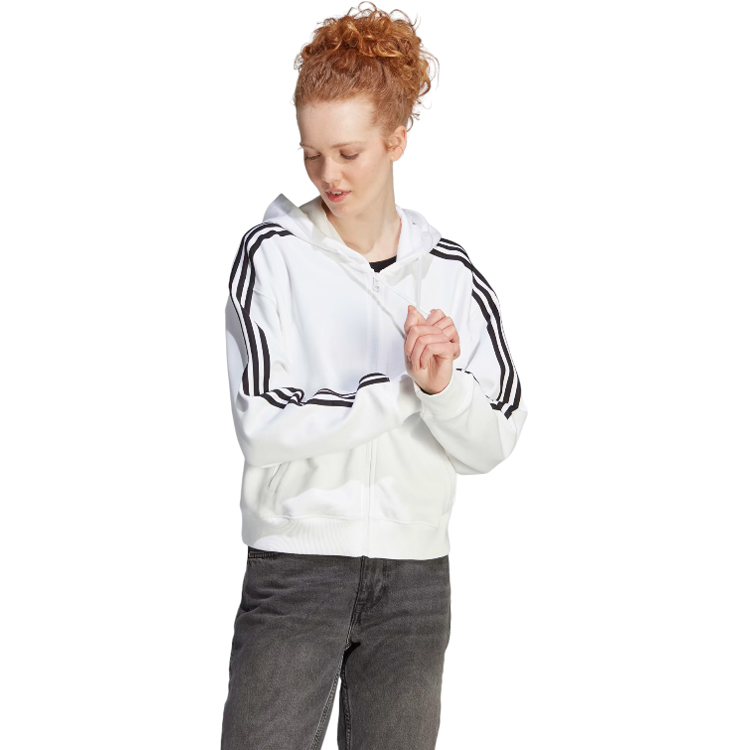 Hanorac Adidas W 3S FT FZ S HD XS Alb Femei photo 3