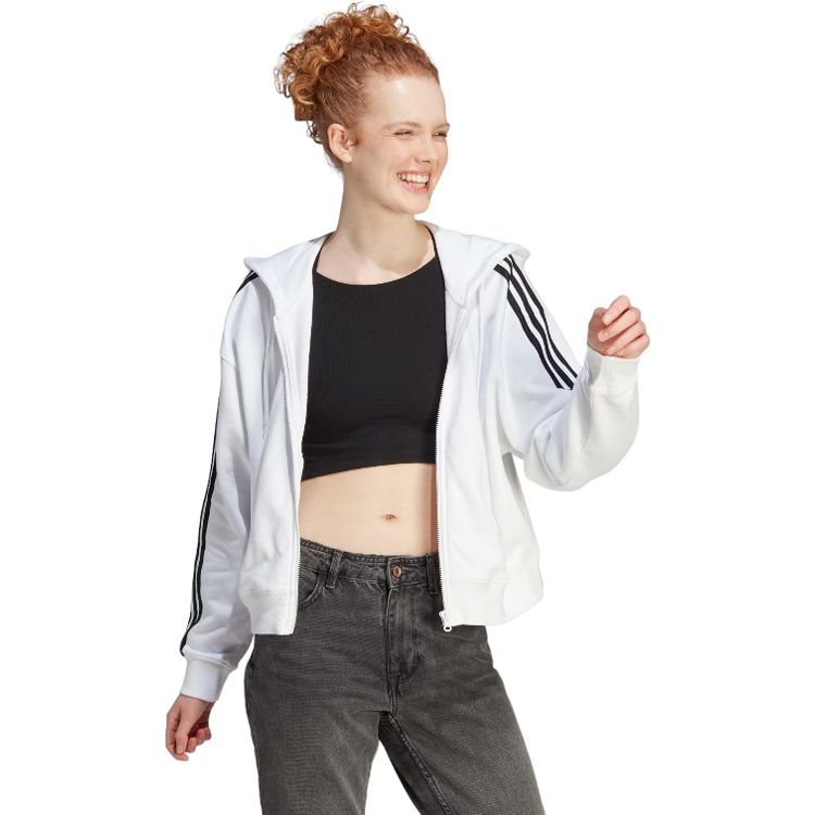Hanorac Adidas W 3S FT FZ S HD XS Alb Femei photo 4