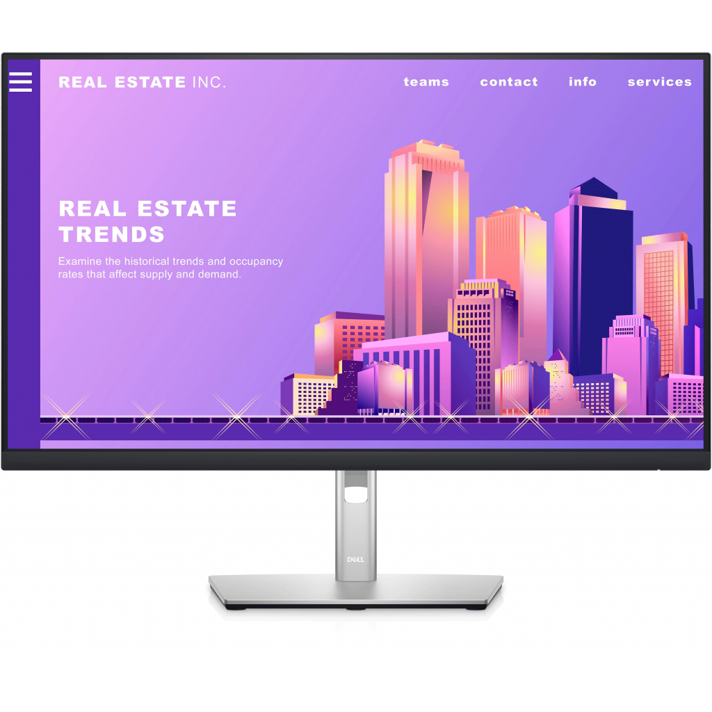27.0" DELL IPS LED P2722H Ultrathin Bezel Black/Silver (5ms, 1000:1, 300cd,1920x1080, 178°/178°, VGA, DisplayPort, HDMI, USB Hub: 4 x USB3.2, Pivot, Height-adjustable, VESA ) photo 1