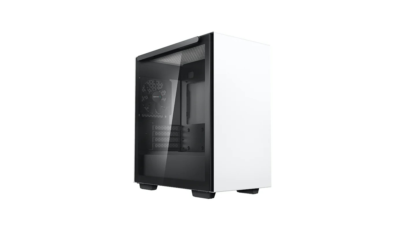 DEEPCOOL "MACUBE 110 WH" Micro-ATX Case, with Side-Window (Tempered Glass Side Panel) Magnetic, without PSU, Tool-less, Pre-installed: Rear 1x120mm DC Fan, 2xUSB3.0, 1xAudio, Adjustable GPU holder, Push-pin SSD holder, White photo 1
