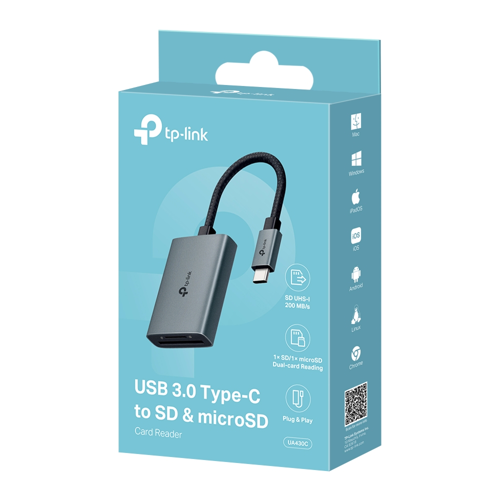 Кардридер TP-LINK UUA430C / USB-C/ microSD / SD photo 5