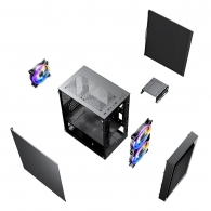 Carcasa 1STPLAYER BS-2 / no PSU / Side-Window / 3x120mm / mATX / Black thumbnav 9