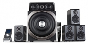 Edifier S760D Black, 5.1/ 540W (240W+ 5x60W) RMS, (Dolby Digital, Dolby ProLogic II, DTS Digital decoders), Audio in: 4x digital (3xOptical +Coaxial) & 3 analog, Wired control with LCD display + Remote control, all wooden, (sub.10" + satl.(3.5"+1")) thumbnav 1