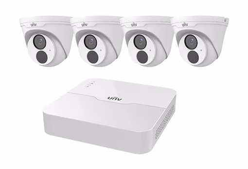UNV KIT/301-04LB-P4/4*3612LR3-PF28-D, 4-Channel PoE NVR Kit (Including 4 PCS 2MP Network IR Fixed Dome Camera) 