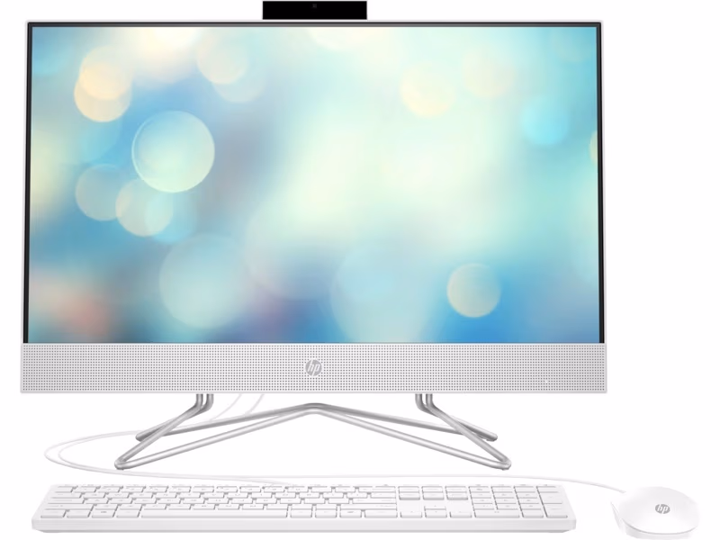 All-in-One PC - 23.8" HP AiO 24-df1011ur 23.8" FHD AG UWVA, Intel Core i3-1115G4, 1x8GB (2 slots) DDR4, 256GB M.2 PCIe NVMe SSD, Internal Graphics, CR, HD Cam, WiFi ac 1x1 + BT5, HDMI, LAN, Wired USB KB & USB mouse, FreeDOS, Snow White. 