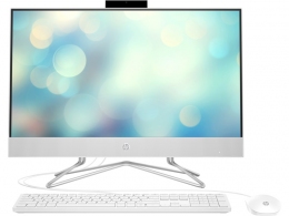 All-in-One PC - 23.8" HP AiO 24-df1011ur 23.8" FHD AG UWVA, Intel Core i3-1115G4, 1x8GB (2 slots) DDR4, 256GB M.2 PCIe NVMe SSD, Internal Graphics, CR, HD Cam, WiFi ac 1x1 + BT5, HDMI, LAN, Wired USB KB & USB mouse, FreeDOS, Snow White. thumbnav 1
