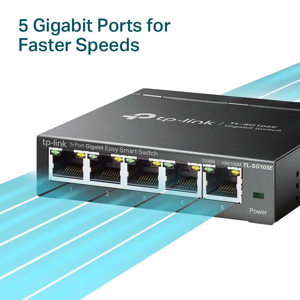 Switch TP-LINK TL-SG105E / 8 port / Gigabit / RJ45 / steel case photo 3