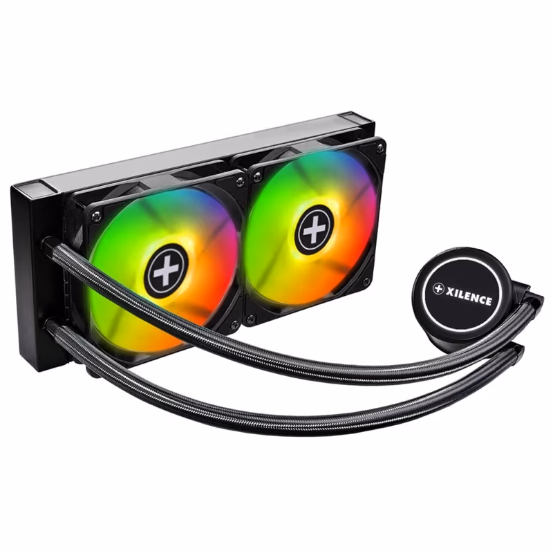 XILENCE Liquid Cooler (XC977) ”LiQuRizer 240ARGB” Performance A+ Socket LGA Intel: 1700/ 2066/ 2011/ 115x / 1200; AMD: AM4/AM5 , up to 300W, 2x TF120 ARGB LED Fans:120x120x25mm, PWM fans: 700-1800rpm, 18.0-32.2 dBA, 70CFM, pump: 2100±10% RPM, 3 pin, LED l