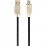 Cable USB2.0/Micro-USB Premium Rubber - 2m - Cablexpert CC-USB2R-AMmBM-2M, Black, USB 2.0 A-plug to Micro-USB plug, blister thumbnav 1