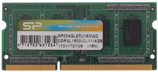 4GB DDR3L-1600 SODIMM  Silicon Power, PC12800, CL11, 512Mx8 8Chips, 1.35V