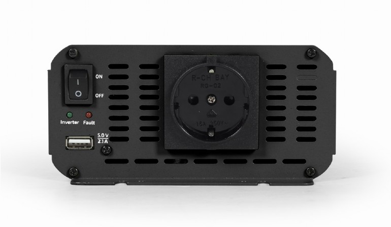EnerGenie EG-PWC800-01, 12 V Car power inverter, 800 W, with USB port / 5V-1A, Input: 10-16 VDC (accumulator directly) - Output: 230 VAC +/- 10% at 50 Hz (+/-3Hz), modified sine wave photo 2