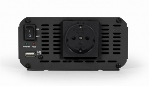 EnerGenie EG-PWC800-01, 12 V Car power inverter, 800 W, with USB port / 5V-1A, Input: 10-16 VDC (accumulator directly) - Output: 230 VAC +/- 10% at 50 Hz (+/-3Hz), modified sine wave thumbnav 2