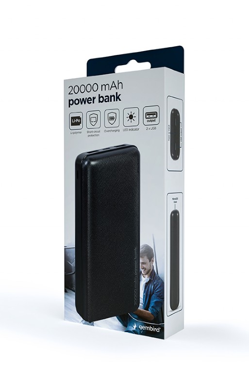 20000mAh Powerbank Gembird PB20-02 photo 6