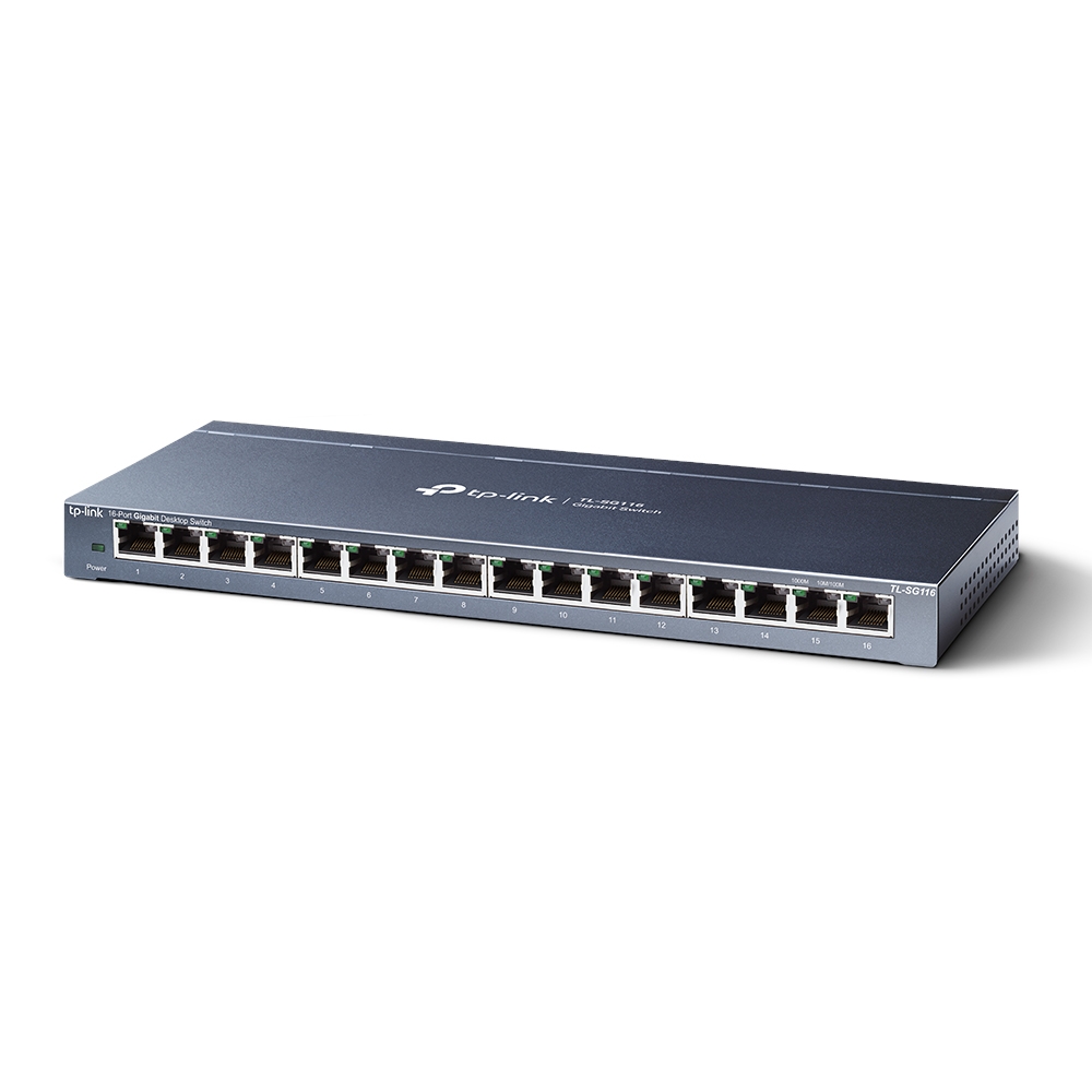 Коммутатор TP-LINK TL-SG116 / 16 port / Gigabit / RJ45 / steel case photo 2