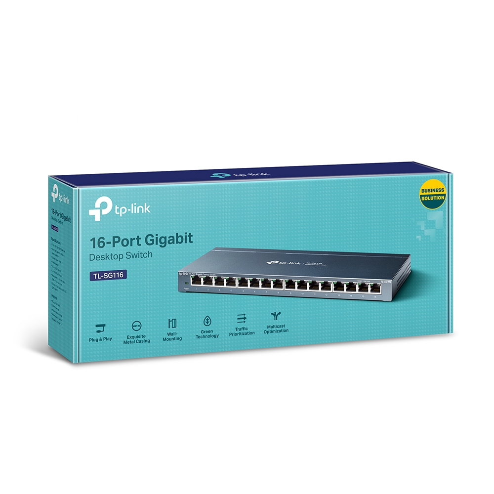 Коммутатор TP-LINK TL-SG116 / 16 port / Gigabit / RJ45 / steel case photo 4