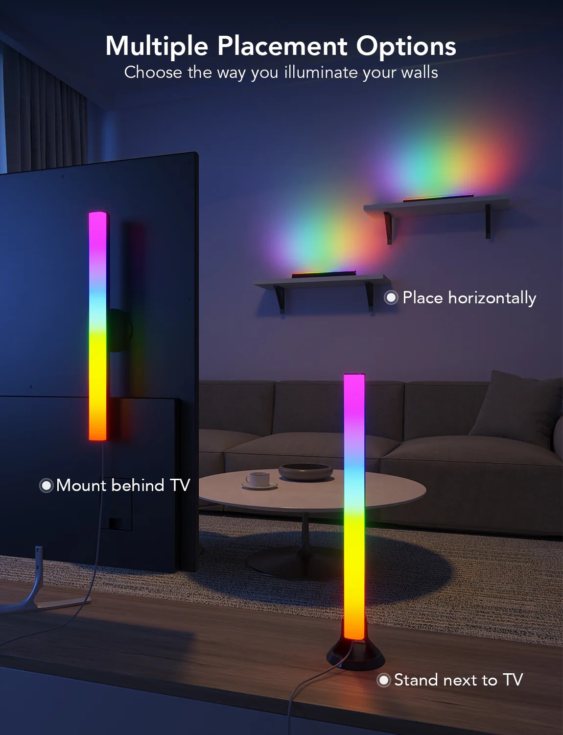 Световые панели для телевизоров GOVEE RGBIC TV Light Bars for 45-70 inch TVs photo 3