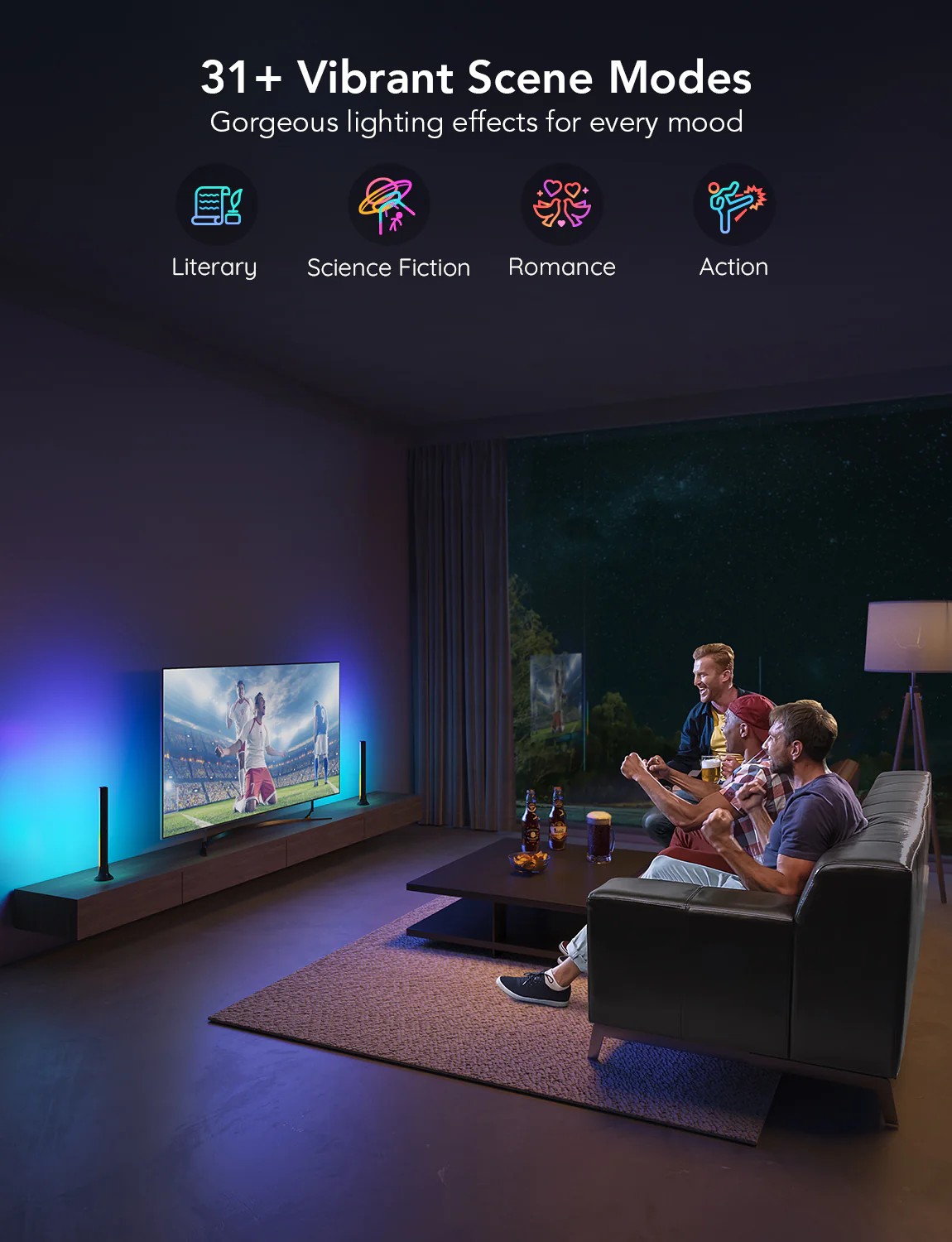 Световые панели для телевизоров GOVEE RGBIC TV Light Bars for 45-70 inch TVs photo 8