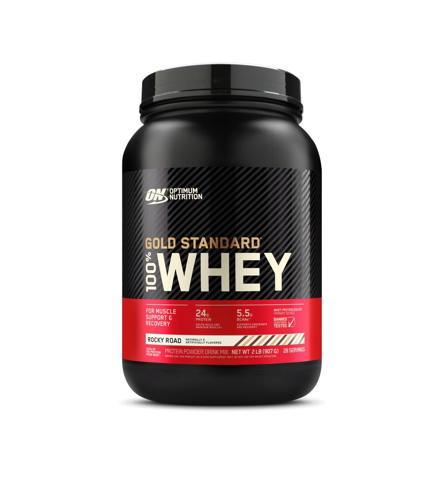 Сывороточный протеин Optimum Nutrition ON 100% WHEY GOLD ROCKY ROAD 2LB/907 г photo 2