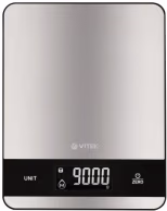 Кухонные весы Vitek VT7989, 9 кг, Серебристый