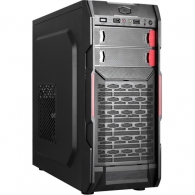 HPC B-09  ATX Case, (500W, 24 pin, 1x 8pin(4+4), 2xSATA, 2xIDE, 12cm fan), 1xUSB3.0, 2xUSB2.0 / HD Audio, Black + Red decoration thumbnav 1