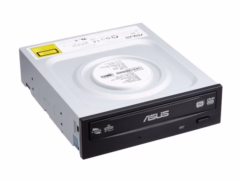 DVDRW Drive ASUS DRW-24D5MT, E-Green, Internal, DVDR+24x/-24x, RW+8x/-6x, DL+12x, RAM12x, SATA, Black, bulk 