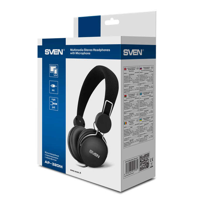 Casti SVEN AP-320M Black photo 4