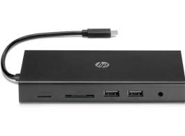 HP Travel USB-C Multi Port Hub, HDMI, VGA, 2 x USB 3.0, USB-C with Power Share, LAN, SD and Micro SD Card Reader thumbnav 1