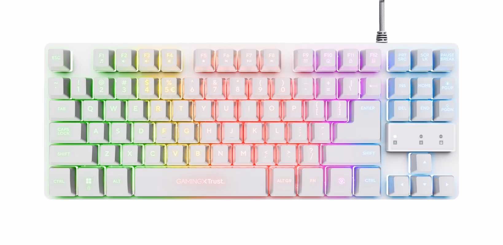 Tastatura Gaming Trust GXT 833 Thado, USB, White 