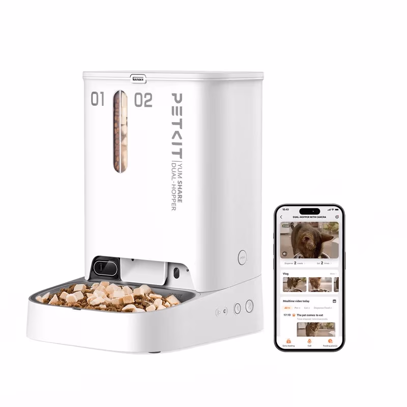 Dozator automat de hrana cu camera Petkit YumShare Dual-hopper/ Wi-Fi and Bluetooth/ 5L 