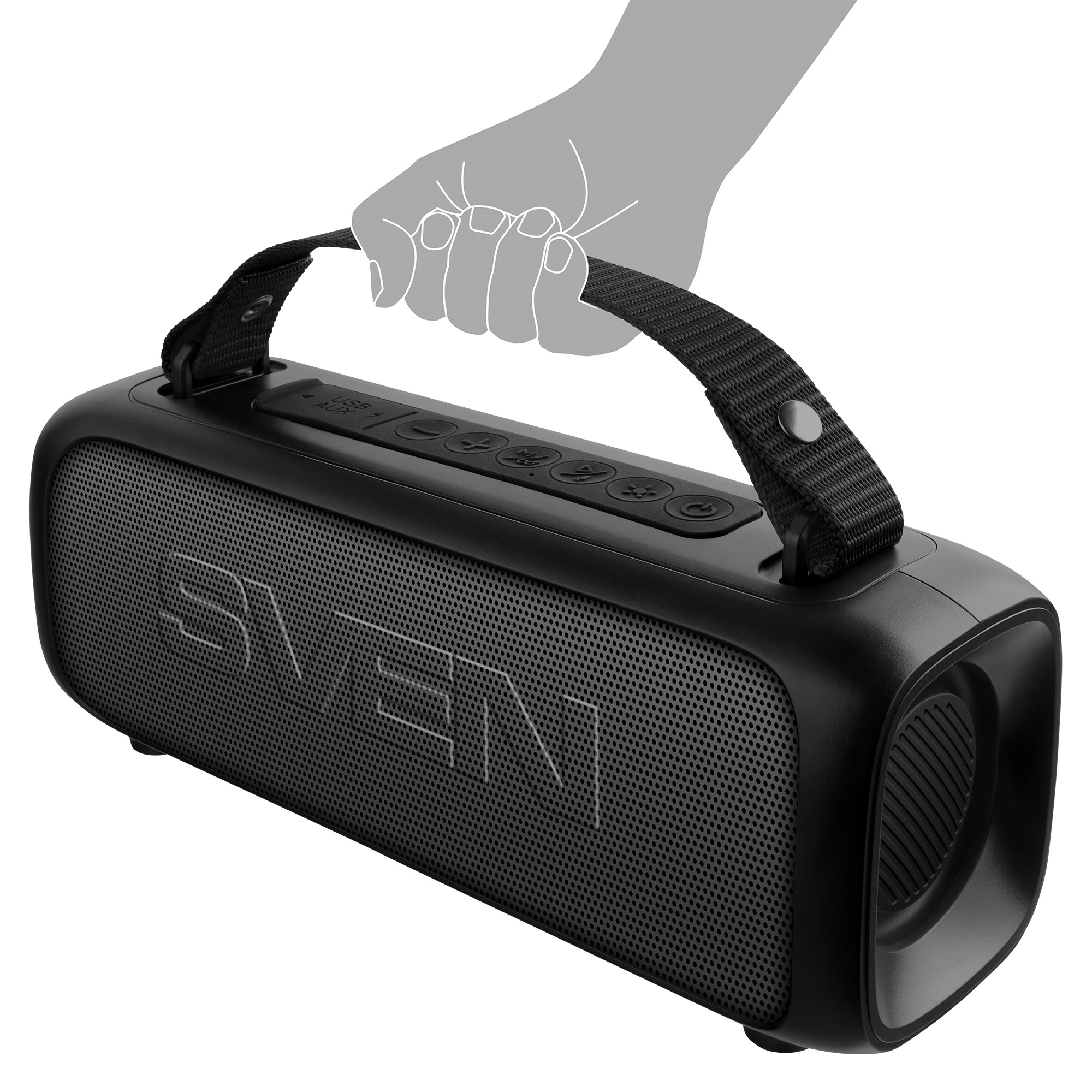 Boxa portabila SVEN PS-235, Black / 12W / Bluetooth / FM / USB / 1500mA*h photo 6