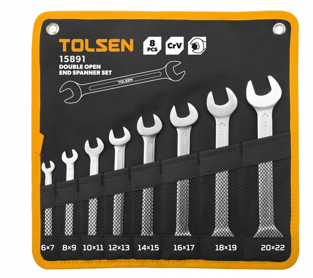 Набор 8 ключей рожковых 6-22мм Tolsen photo 1