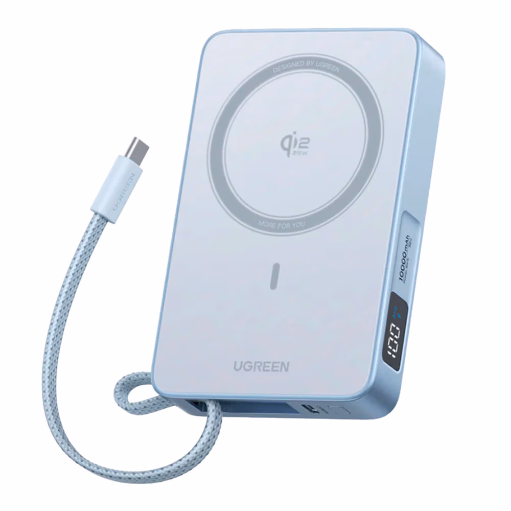 Внешний аккумулятор Ugreen MagFlow Qi2.2 10000mAh 30W, Starlight Blue 