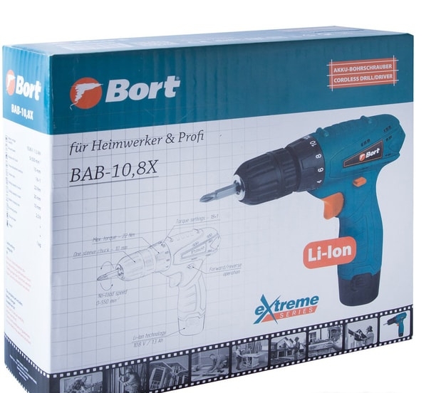 Аккумуляторная дрель-шуруповерт Bort BAB108X photo 3