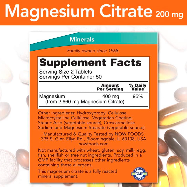 Витамины Now Foods Magnesium Citrate photo 2