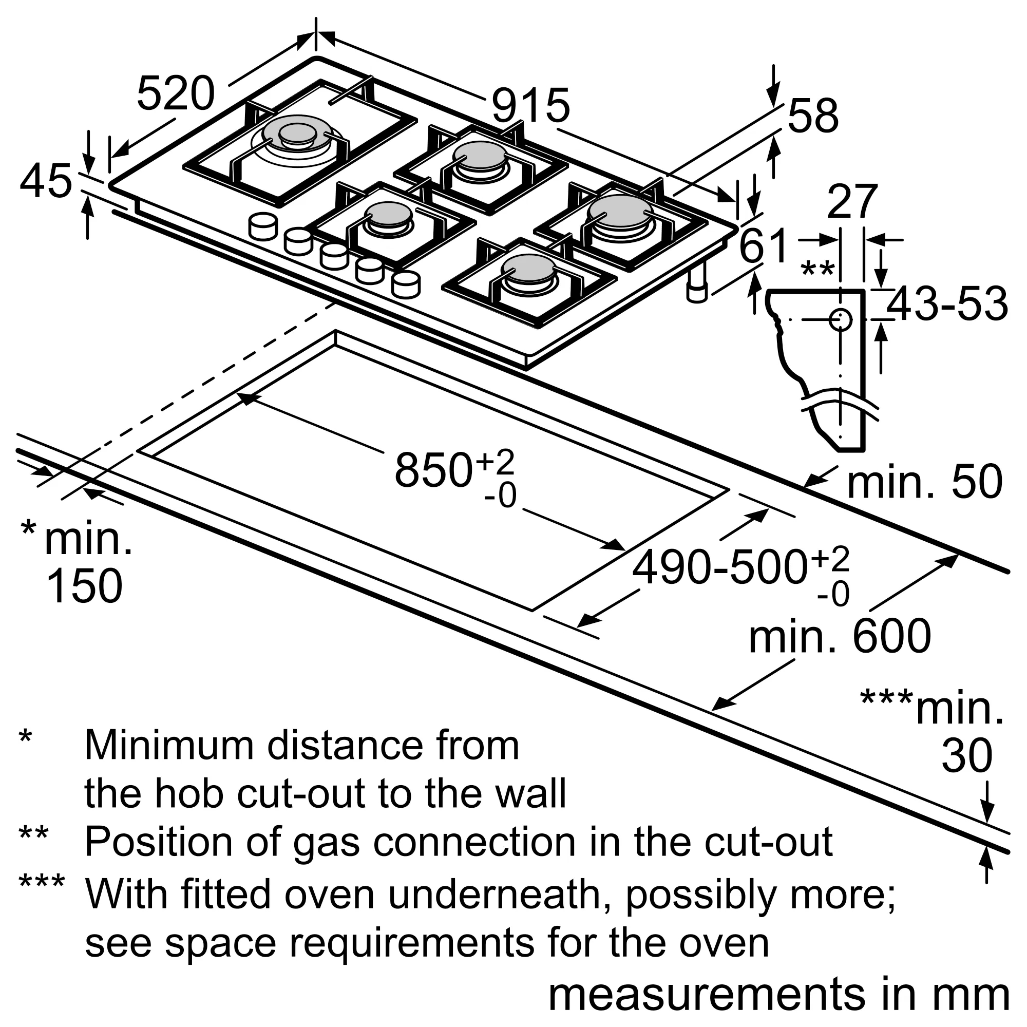 Встраиваемая  газовая панель Bosch PPS9A6B90 photo 4