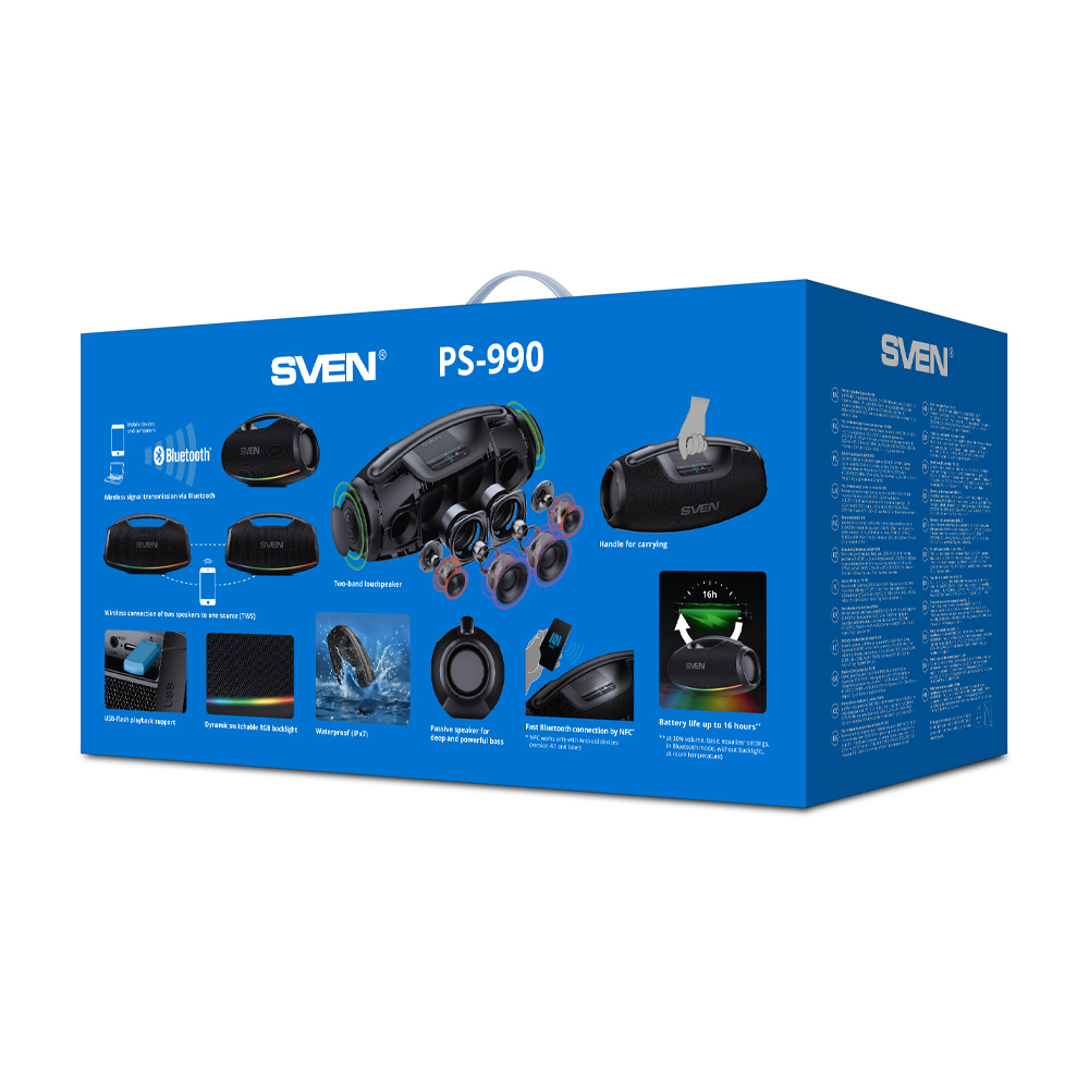 Boxa portabila Sven PS-990 Black photo 15