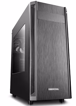 DEEPCOOL "D-SHIELD V2" ATX Case, with Side-Window, without PSU, 1x120mm rear fan, Bottom mounted PSU, Optimized space contracted design, VGA Compatibility: 370mm, 1xUSB3.0, 2xUSB2.0 /Audio, Black 