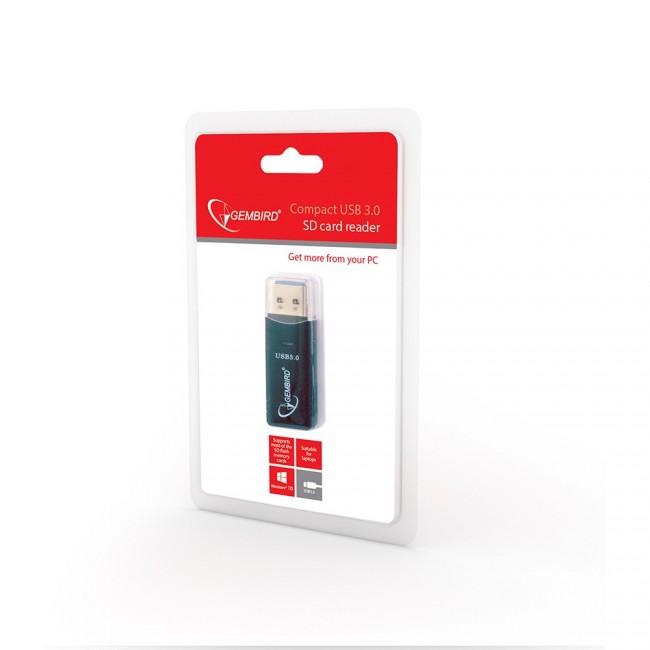 Card Reader Gembird UHB-CR3-01, SD, Micro-SD, USB 3.0, Black photo 4