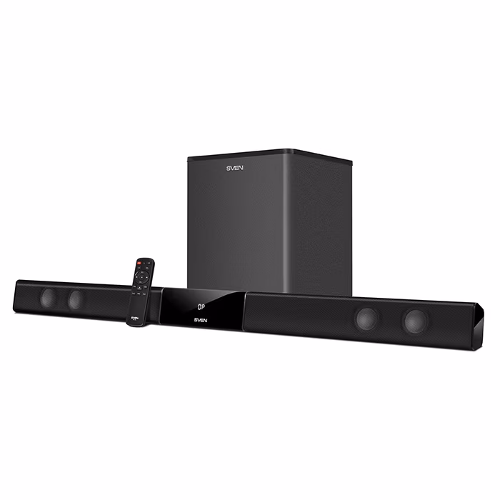 SVEN Soundbar SB-700, black (200 W, USB, display, RC, Optical, Bluetooth, wireless subwoofer) 