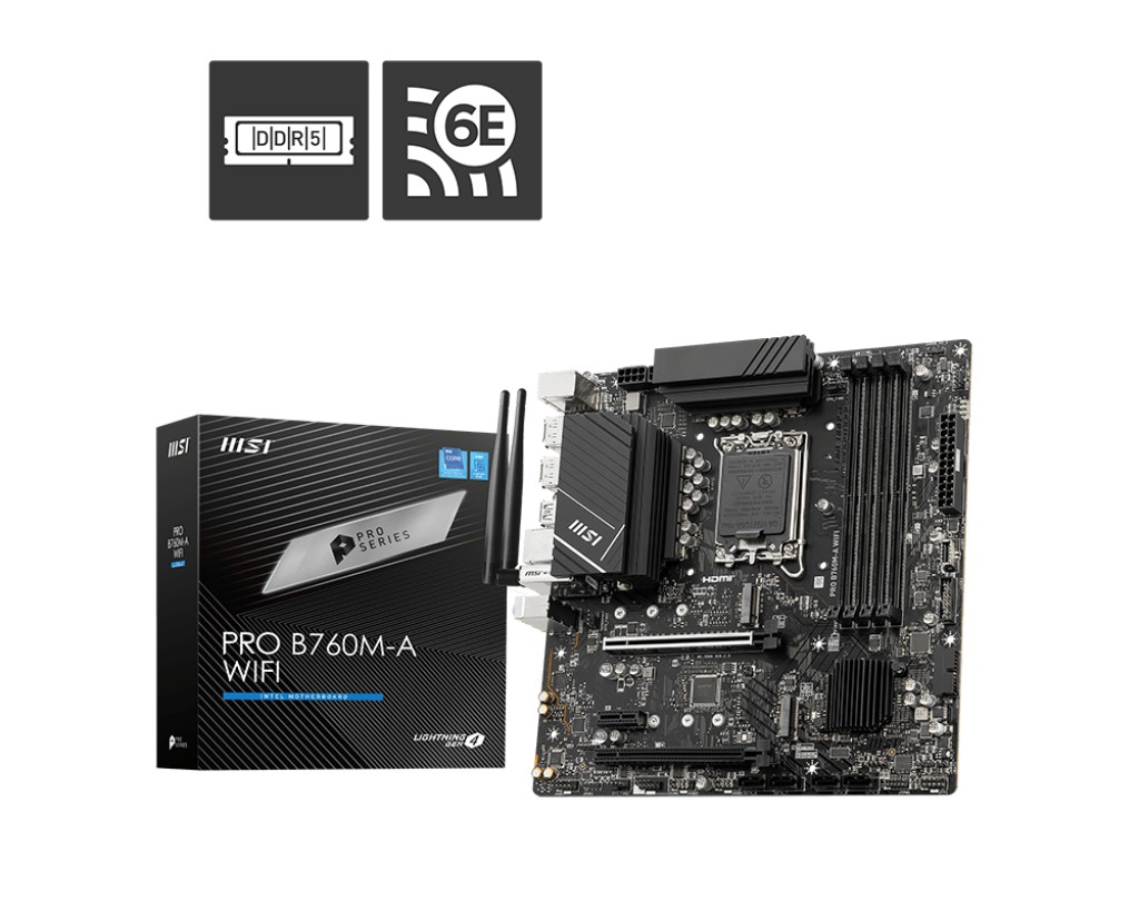 Placa de baza MSI PRO B760M-A WIFI / 1700 / B760 / DDR5 / mATX photo 1