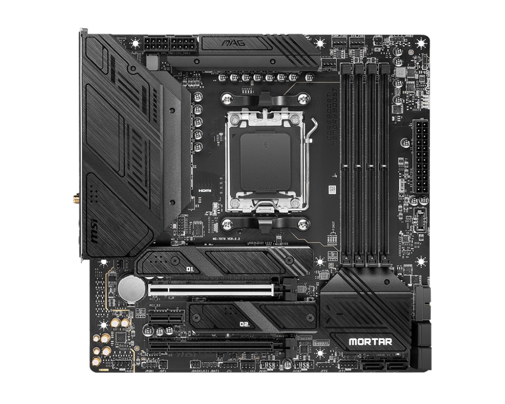MSI MAG B650M MORTAR WIFI, Socket AM5, 17Phases, AMD B650, Dual 4xDDR5-7600, APU AMD graphics, HDMI, DP, 2xPCIe4.0 X16, 6xSATA3, RAID, 2xM.2PCIe 4.0, 1xPCIeX1, ALC4080 HDA/SPDIF, 1x2.5GbE LAN, WiFi6E/BT, 1xUSB-C 3.2Gen2x2, 4xUSB 3.2 Gen2(3A+1C), 6xUSB3.2, photo 2