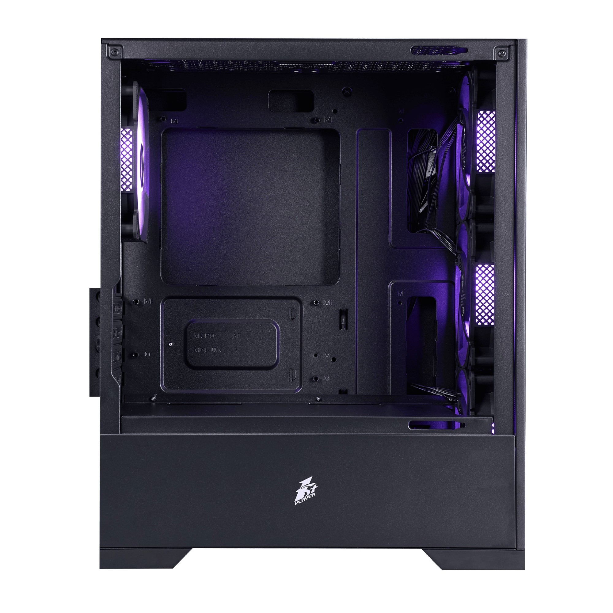 Carcasa 1STPLAYER GO2 / w/oPSU / Side-Window / 4x120mm / mATX / Black photo 5