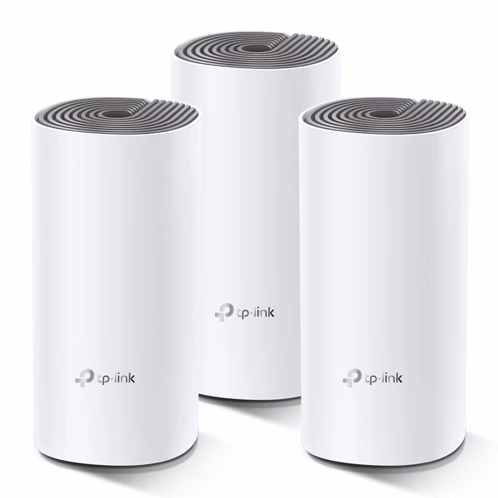 TP-LINK Deco E4 (3-pack)  AC1200 Mesh Wi-Fi System, 2 LAN Port, 867Mbps on 5GHz + 300Mbps on 2.4GHz, 802.11ac/b/g/n, Wi-Fi Dead-Zone Killer, Seamless Roaming with One Wi-Fi Name, Antivirus, Parental Controls